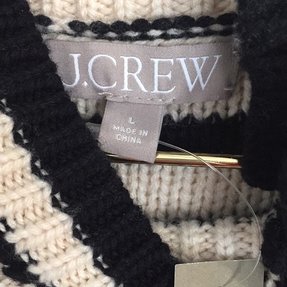 JCrew Cable-Knit Mock-neck Pullover in Stripe With Jewel Buttons- - Picture 5 of 9